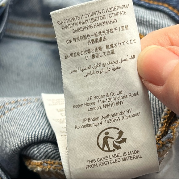 Boden Denim Relaxed Wide Leg Womens Size 8 Regular Waist 28 Blue Jean High Rise - Picture 8 of 13